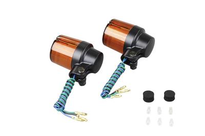 POSH 093431-26 Motorcycle Supplies, Turn Signals, Superbike Type (2 Pieces) No Bulb, For Double Bulbs, Black Body/Orange Lens