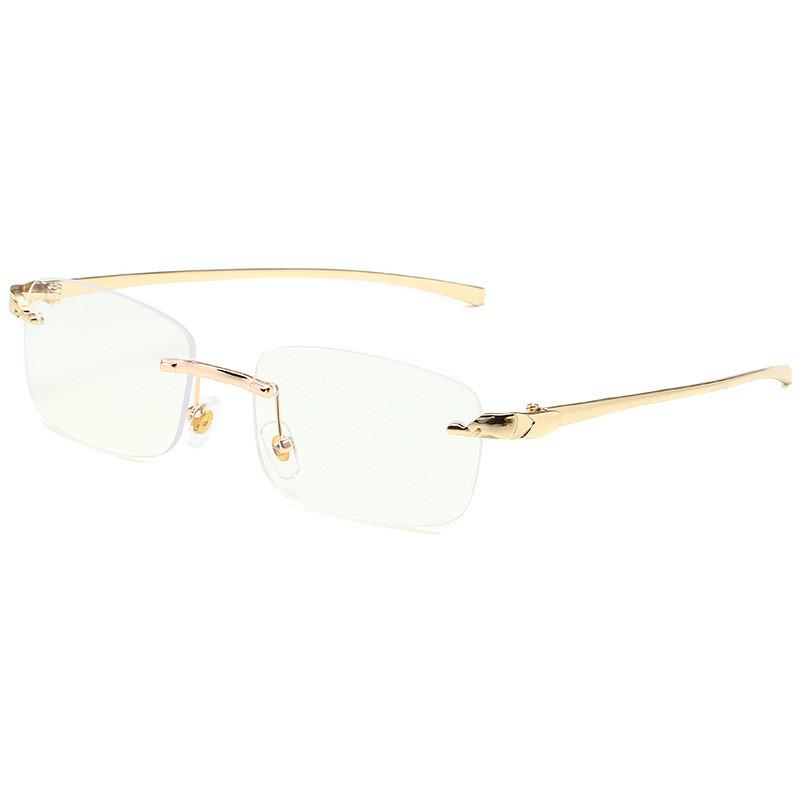 Leopard Head Frameless Sunglasses With Uv400 Protection For Fashionable Outdoor Wear