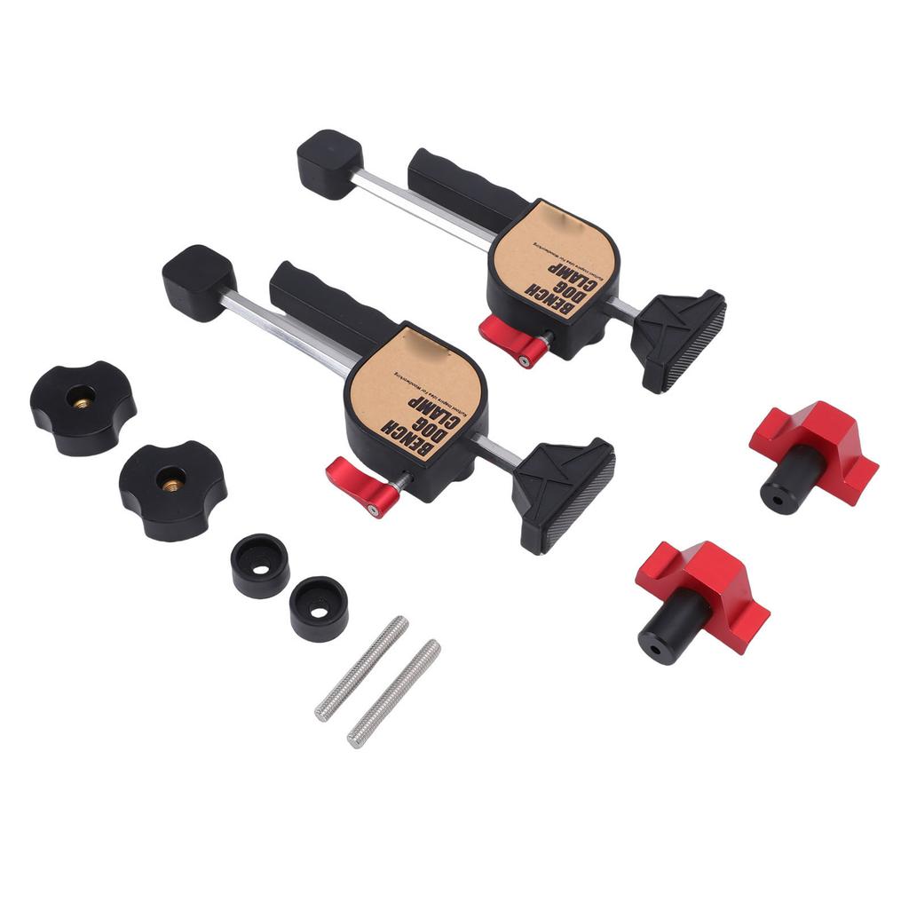 2Pcs Bench Dog Clamp Woodworking Workbench Holes Clamping Elements Adjustable Screw 19mm