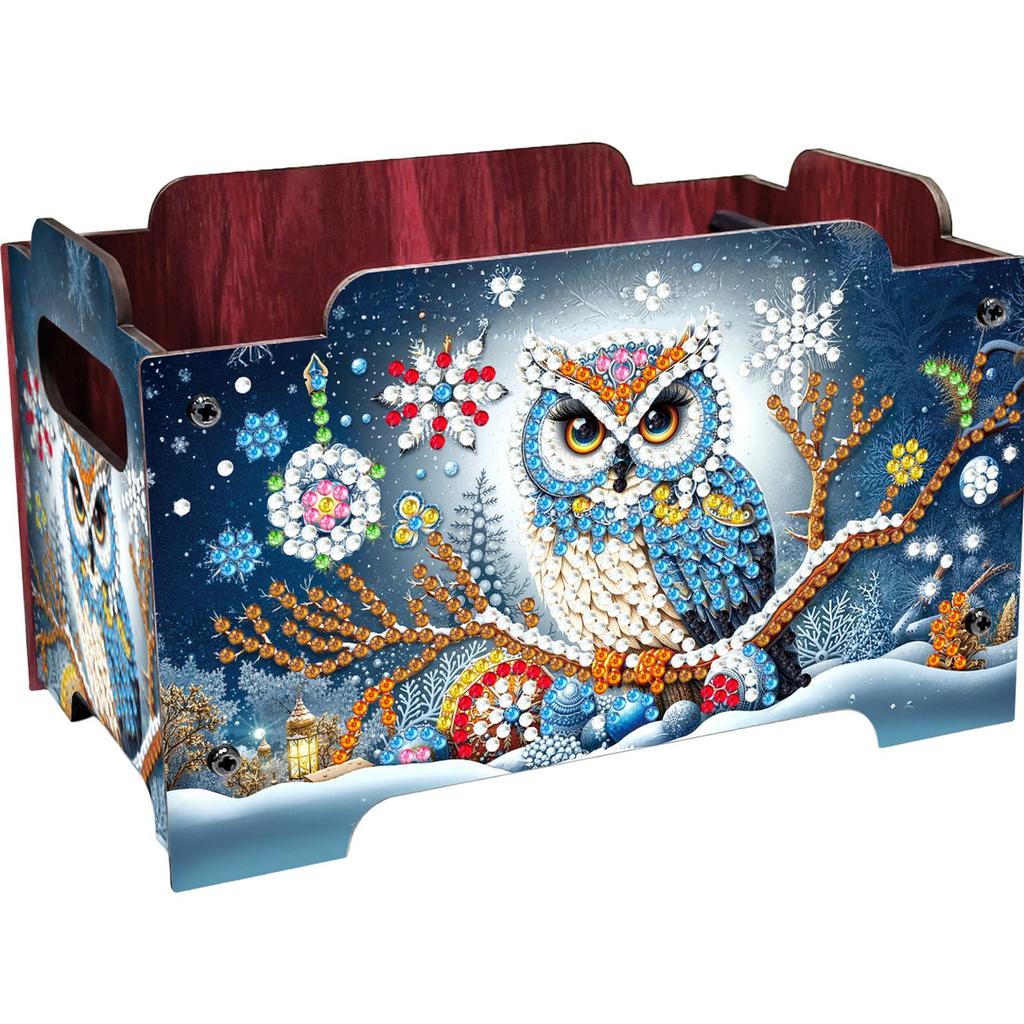 DIY Diamond Painting Crystal Mosaic Storage Container Wooden Crystal Storage Handbag Kit Handmade Storage Clutch for Home Decor