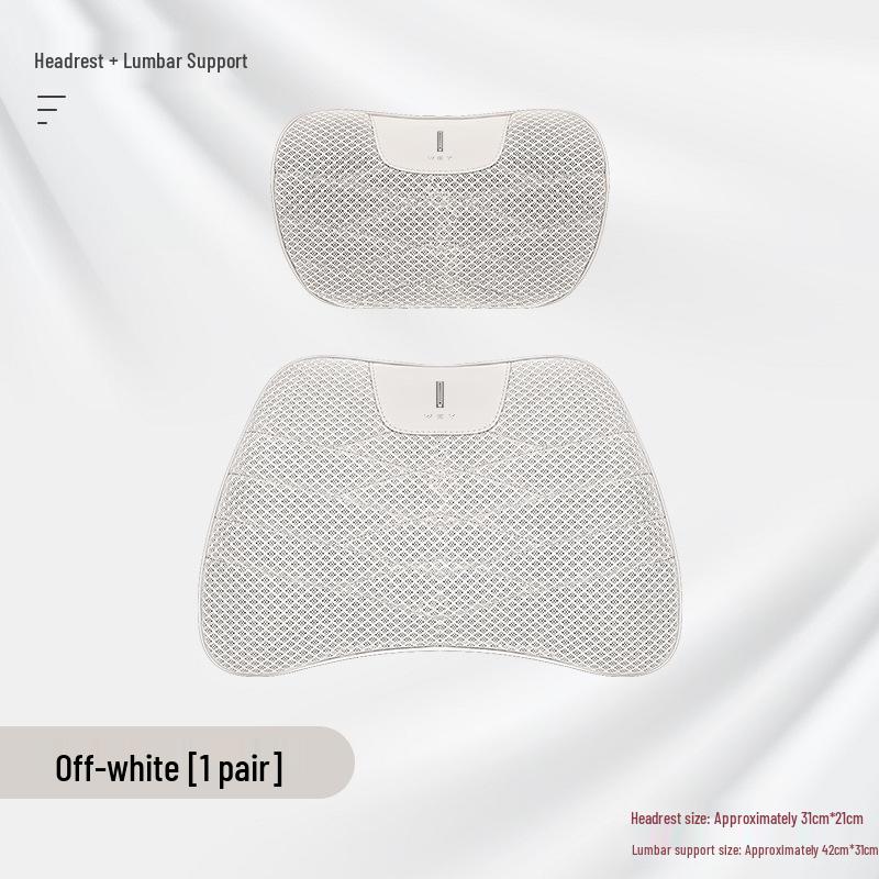 Wey Blue Mountain Car Headrest & Lumbar Pillow Set - Neck Protection & Ice Silk Seat Cushion