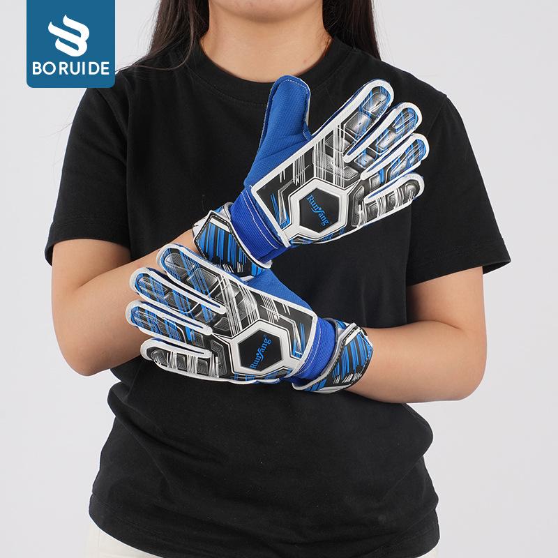 Kids' & Adults' Goalkeeper Gloves with Finger Protection - Anti-collision, Anti-slip, Wear-resistant Latex for Training & Matches.