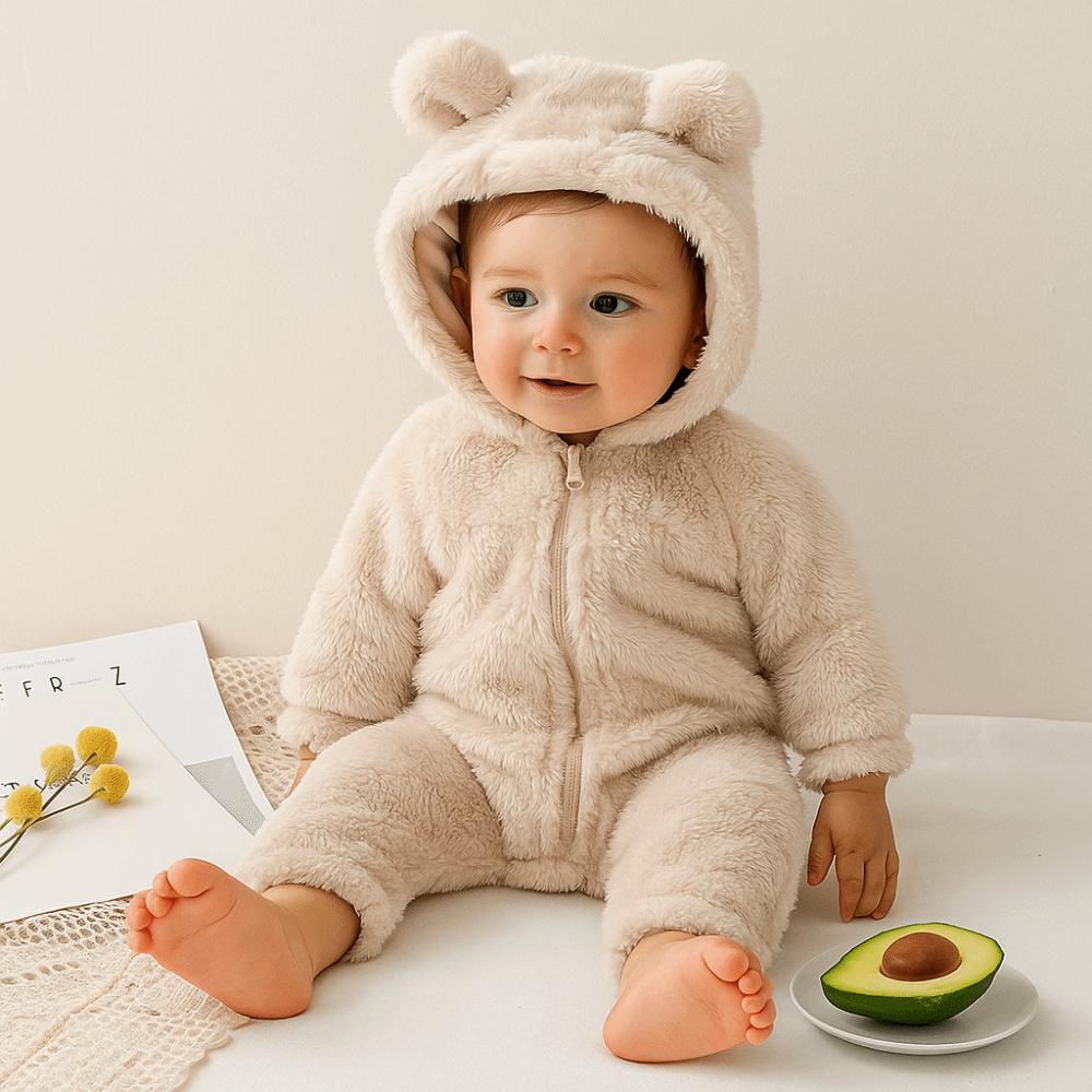 Thick Warm Infant Jumpsuits Bear Shape Newborn Pajamas Keep Warm Baby Rompers 3-9 Months