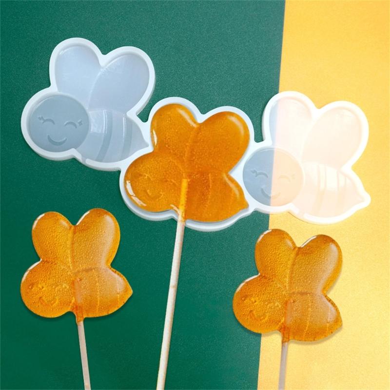 Little Bee- Lollipop Silicone Mold Chocolate Candy Mold for Diy Dessert Crystal Mold Handmade Cupcake Decor Baking Tool