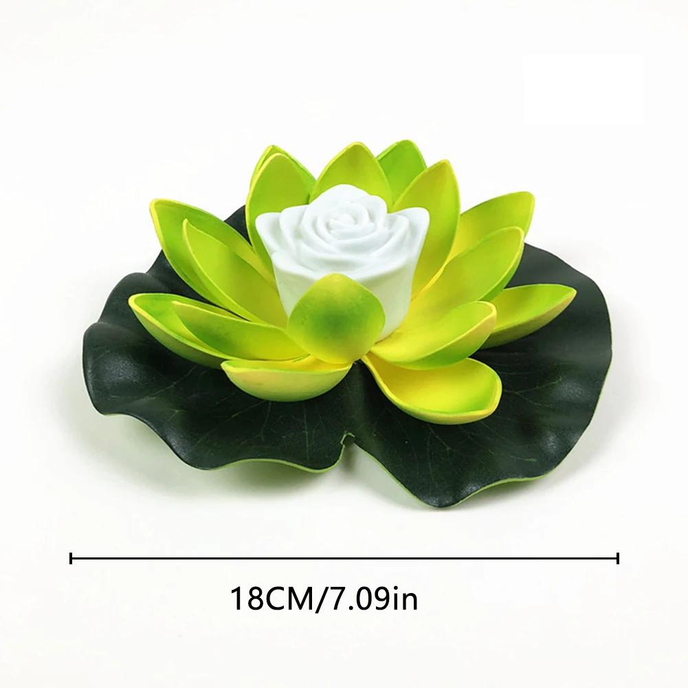 1-10pcs Artifical Floating Lotus Night Light 18cm LED Energy Saving Lotus Lamp Waterproof Garden Pool Pond Fountain Decoration