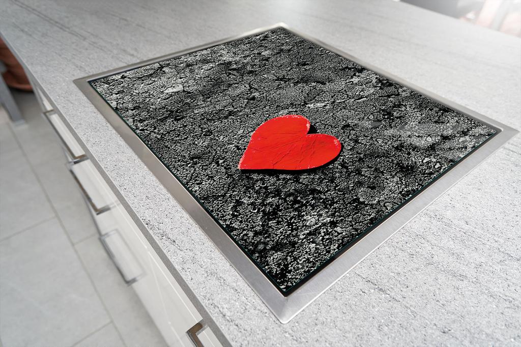 GLAS-SCHNEIDEBRETT 52x30 HERZ