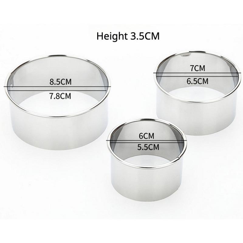 

3 шт./компл. круглая форма из нержавеющей стали и набор ручных прессов — идеально подходят для печенья, пельменей и многого другого — необходимые инструменты для выпечки 3pcs/Set-A