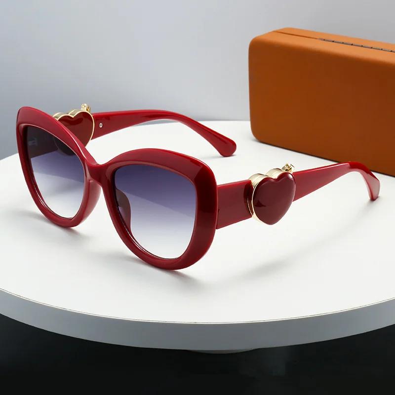Brand New Love Heart Shaped Sunglasses Women Luxury Design Oversized Cat Eye Gradient Sun Glasses for Female