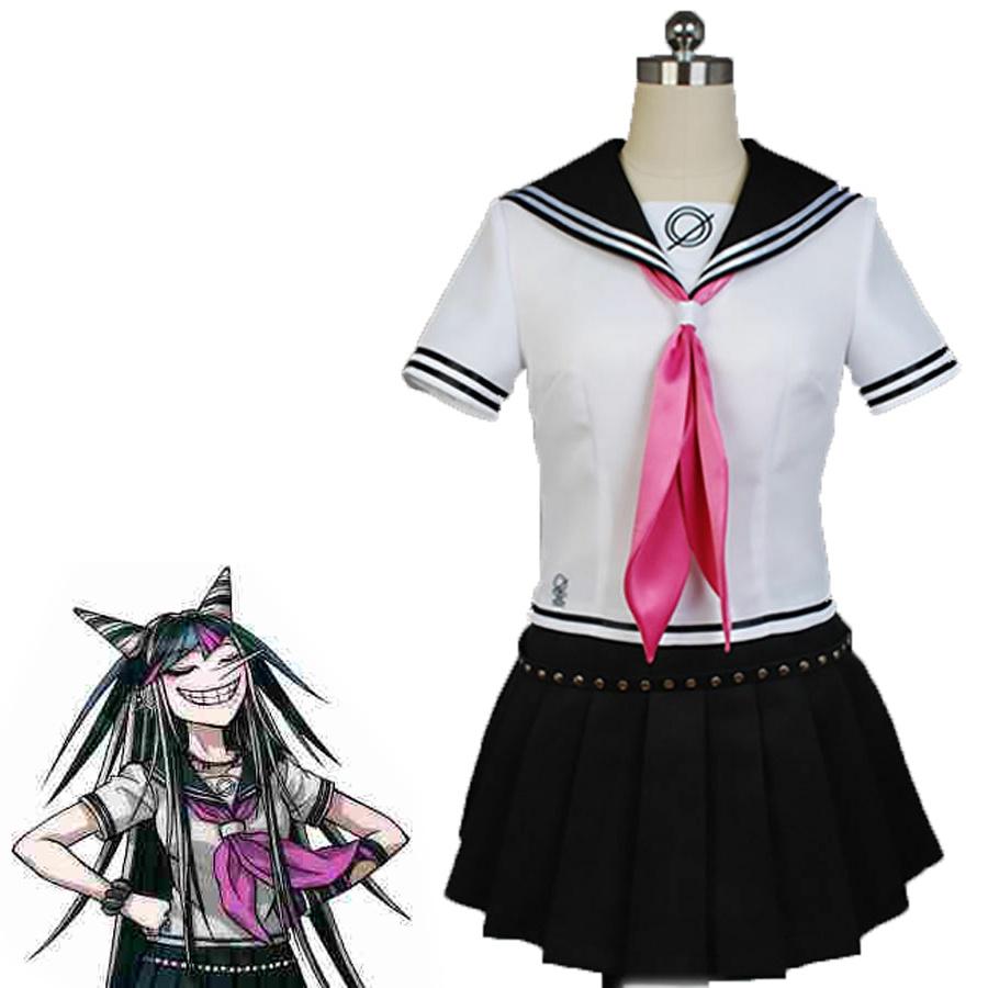 Fashionable Danganronpa Ibuki Mioda Cosplay Costume Suit With Vibrant Black And White Design