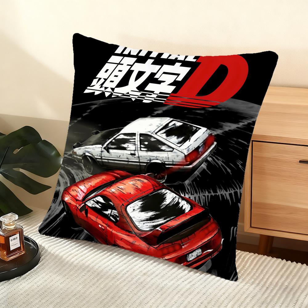 I-Initial D Ae86 Cushion Cover Soft Short Plush Pillow Cover Smooth Cozy Texture Aesthetic Cushion Case Home Decor