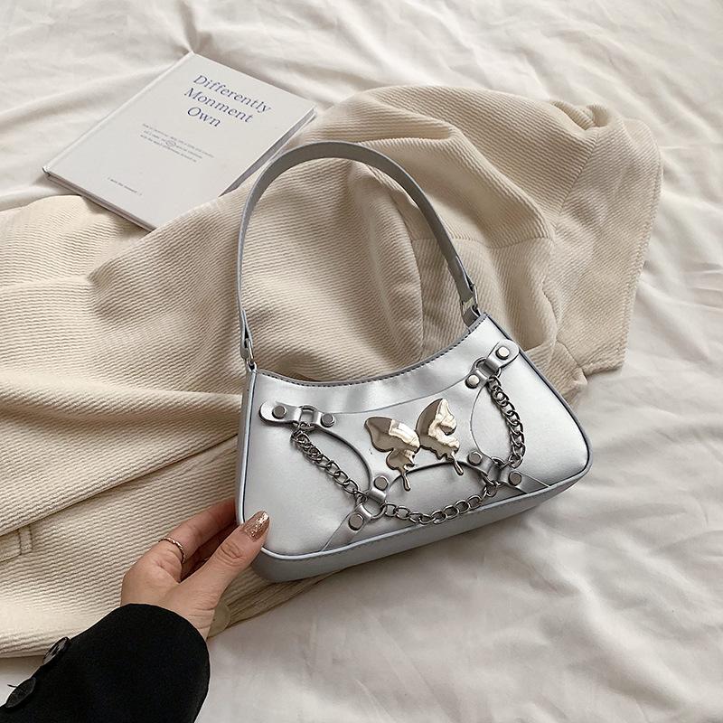 

Лето Лето Нежная Текстурированная Сумка Женская 2025 Серебристая Сумка Под Мышку Сумка-Тоут Сумка на Плечо серебряный