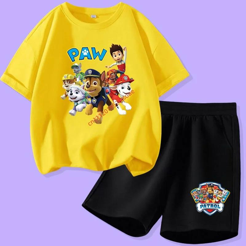 Summer Men s, Women s, and Children s Casual Set - Shorts Set with Printed Two-piece Outdoor Sportswear 100