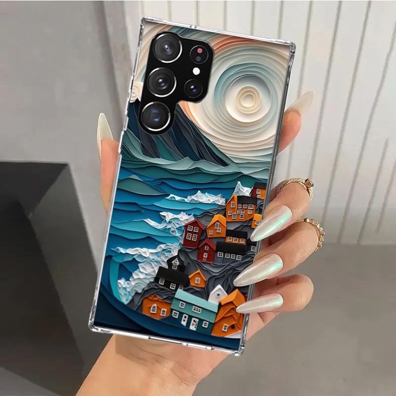 Natural Trees in Mountain Ranges Phone Case for Samsung Galaxy S26 S24 S23 Ultra S25 Edge S22 S21 Plus S20 FE + Soft Print Shell