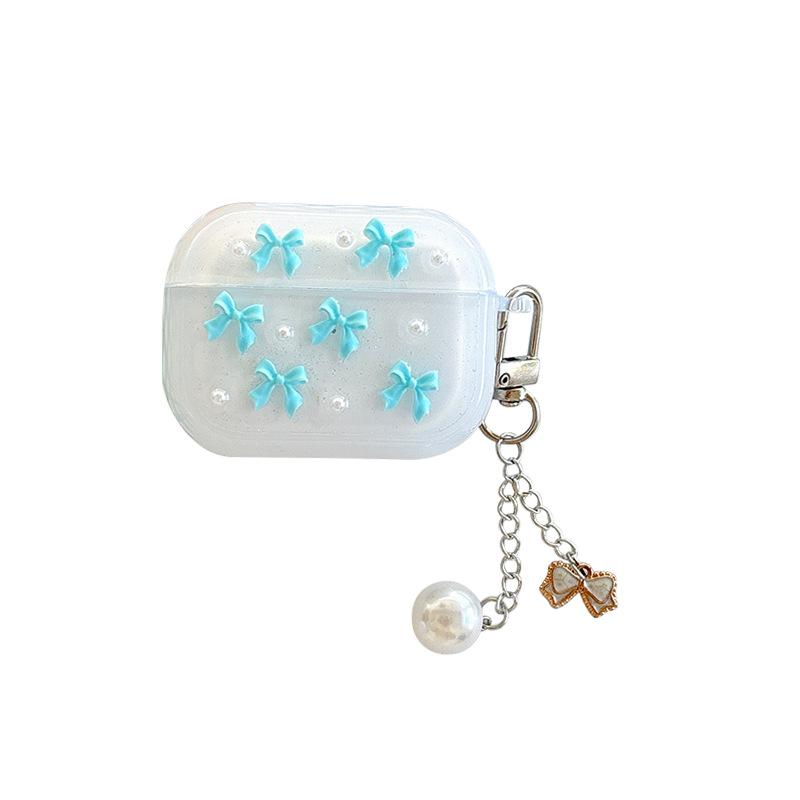 Pearl Bow Earphone Cover For Apple Airpods 4 Bluetooth Protective Case Airpods Pro Bow Pendant