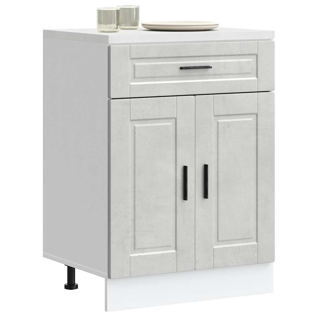 Porto Kitchen Base Cabinet Concrete Grey Particleboard