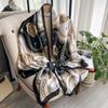 2025 Fashion Print Large Shawl Wraps Silk Scarf Women Luxury Brand Satin Headband Hijab Bandana Turban Foulard Summer Beach