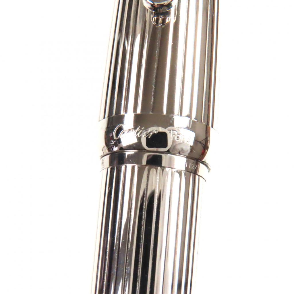 Excellent Cartier Fountain Pen Louis Cartier Godrons Silver 18K Mens Used