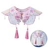 Girls Vintage Embroidery Butterfly Pearl Tassels Decorative False Collar Shawl