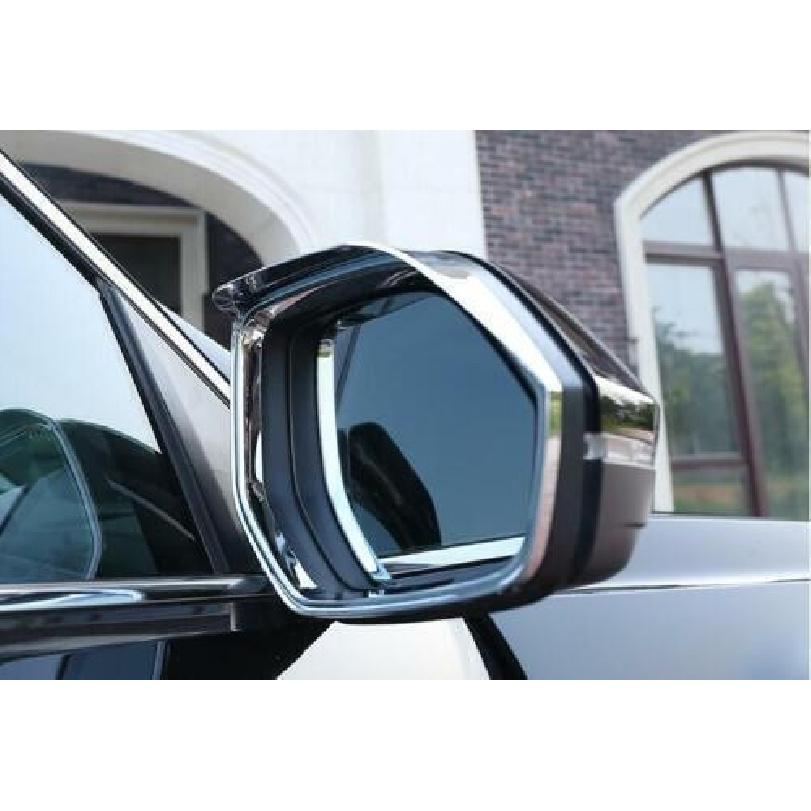 For Volkswagen Atlas 2018-23 ABS Silver Rear View Mirror Rain Eyebrow Trim 2pcs