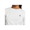 Polo Ralph Lauren Solid Logo Embroidered Crew Neck Knit Long Sleeve T-Shirt Women Tops White WMPOKNINCU20696-100