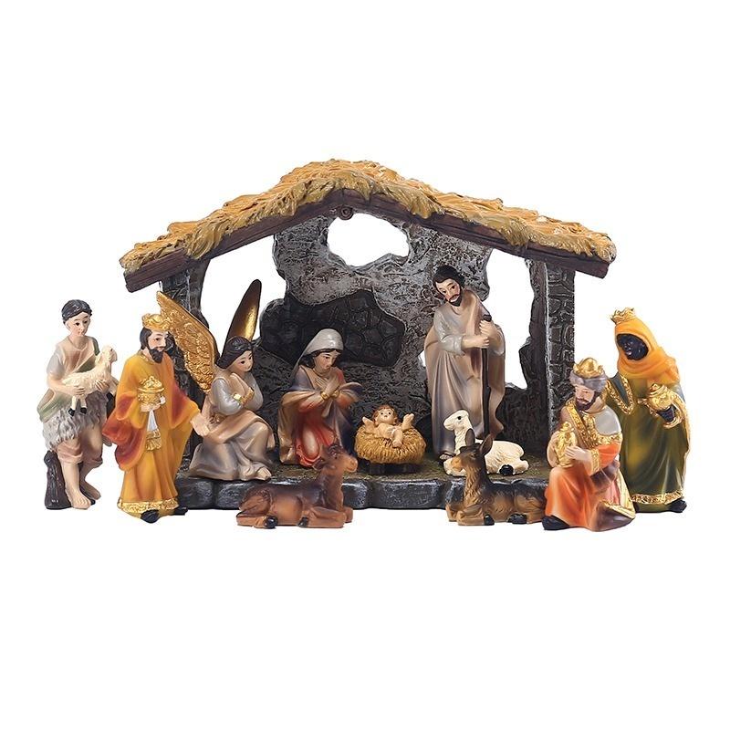 Krippenstatue, Weihnachtsbaby Jesus, Krippe, Figur, Kunstharz, Bastelornament, religiöses Kirchen- und katholisches Geschenk