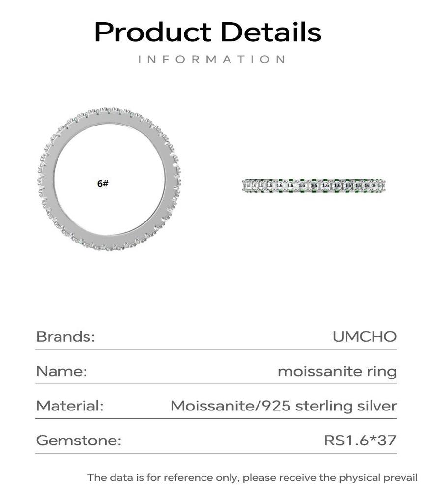 925 Sterlingsilberschmuck Strahlender Moissanit Ehering 925 Sterlingsilber Moissanit Eheringe für Damen Herren