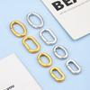 18k Gold Plated Stainless Steel Oval Spring Ring Clasp Push Gate Ring Connector Waterproof Accessories for DIY Jewelry Making