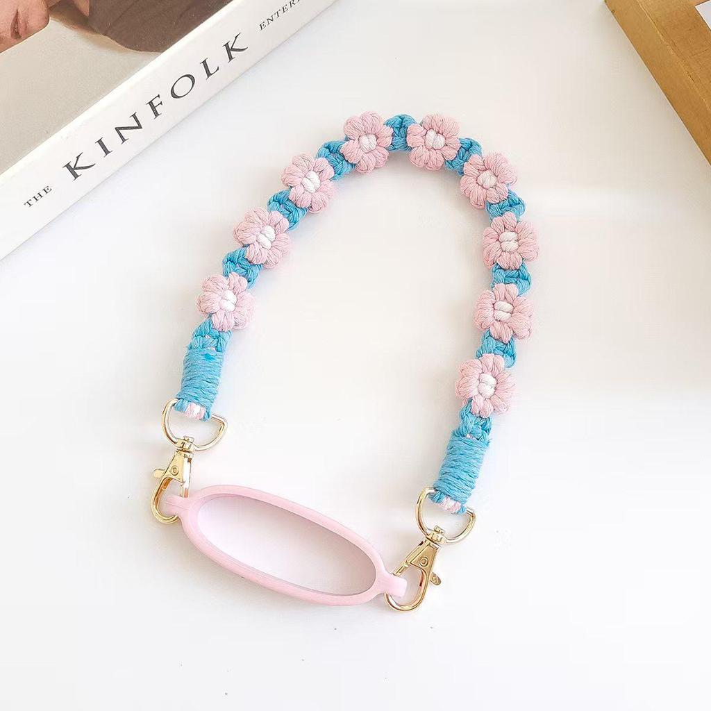 Handmade Daisy Woven Water Bottle Lanyard Strap