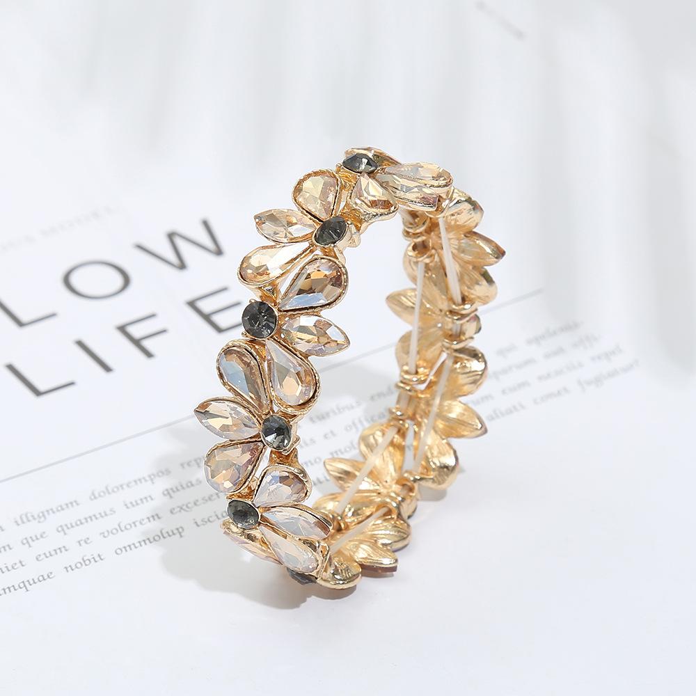 Accessori Europeo e Americano Semplice Bracciale in Vetro e Pietre Bracciale Temperamento Bracciale da Banchetto da Donna Bracciale
