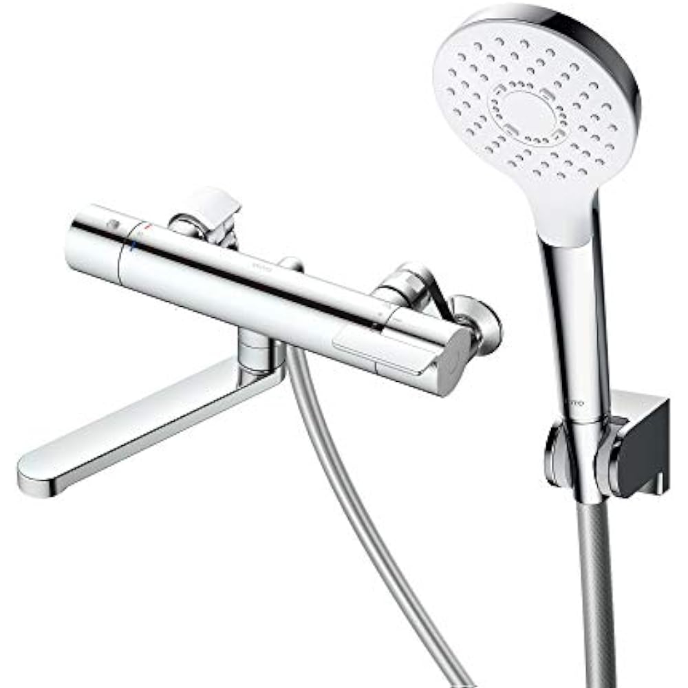 TOTO TBY01404Z Bathroom Wall Thermostat Mixer Faucet Comfort Wave Shower (Plated) for Cold Region...