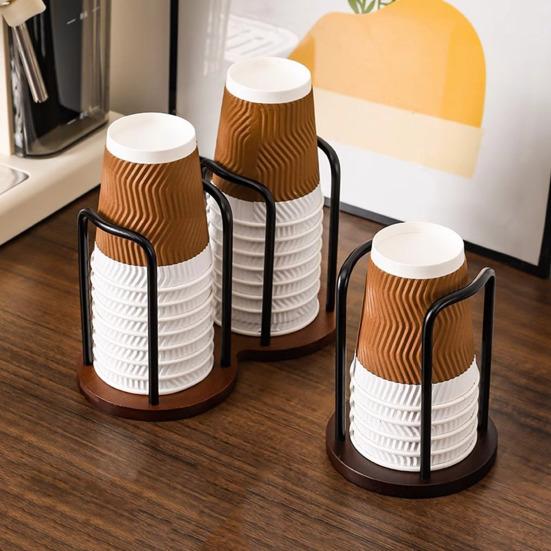 Disposable Cup Holder Single/Double Cup Rack Strong Load-bearing Cup Holder Home Office Restaurant Decor
