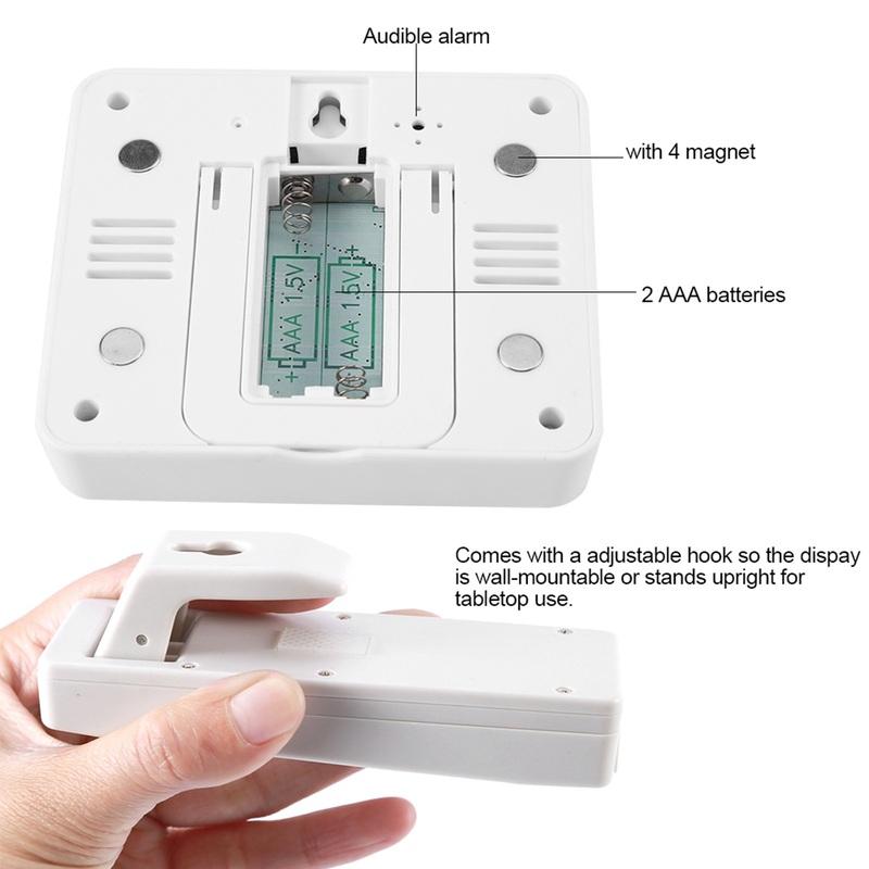 Wireless Digital Audible Alarm Refrigerator Thermometer with 2PCS Sensor Min/Maximum Display Wireless Therometer