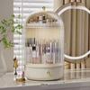 Light Luxury Transparent Cosmetic Organizer with Drawer Lids Rotating Storage Box Table Makeup Brush Lipstick Storage Rack Shelf