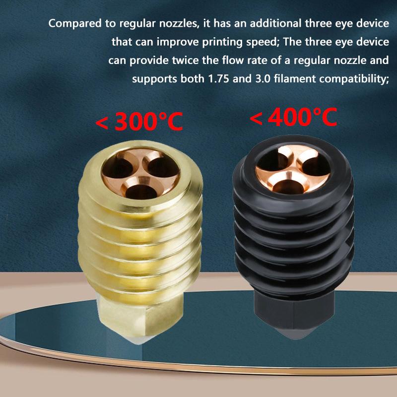 För Bambu Lab X1/P1P Munstycke 0.6 0.8 1.0Mm Härdat Stål Cht Kloning Mässingsmunstycke Uppgraderad Hotend Stål För Bambu Lab 3D-skrivare