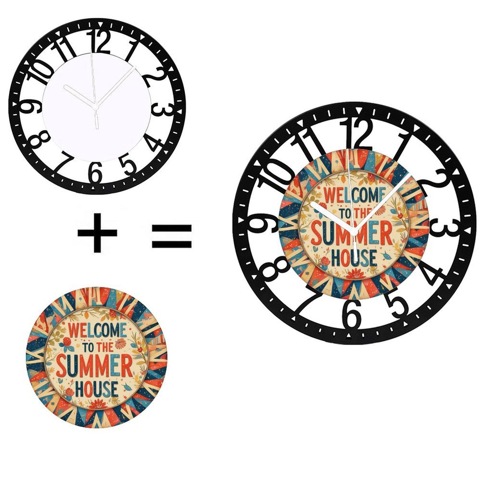25cm Industrial Grate or Mesh Design Circular Iron Wall Clock (Black,10 inch(25.40cm)) чёрный