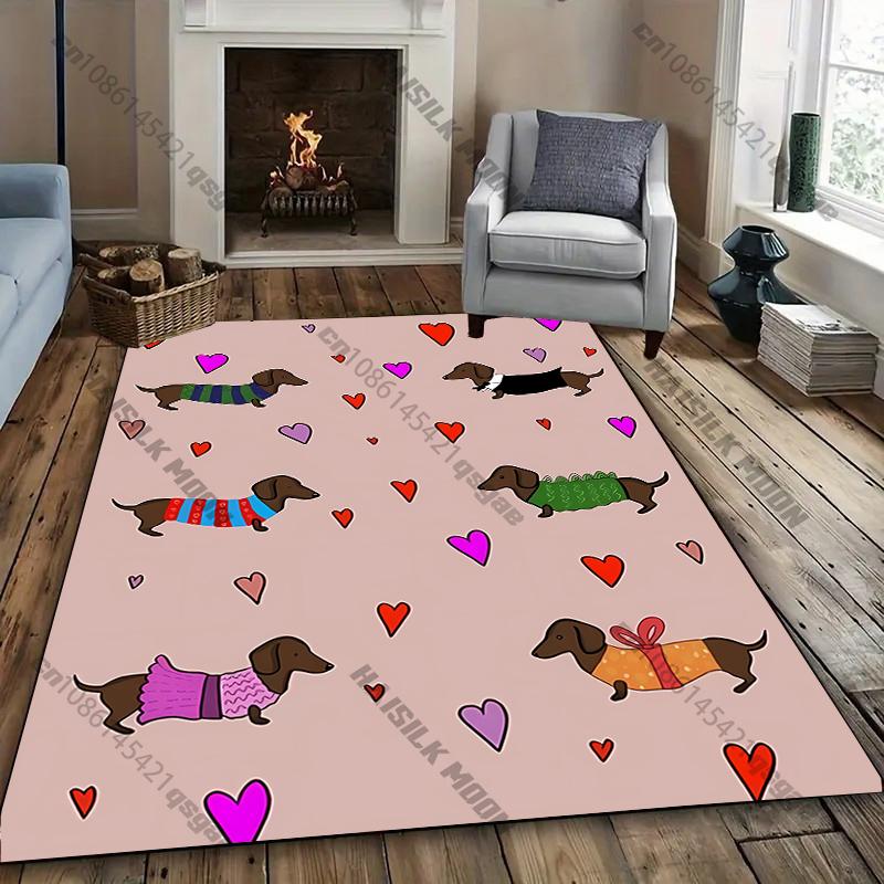 Free shipping! "Playful Dachshund Pattern Rug for Living Rooms" carpet for home sofa bedroom, gift