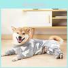 Gemütlicher Flanell-Haustierpyjama für kleine und mittelgroße Hunde in stilvollen grauen und rosa Farben