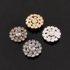 10PCS Handmade Vintage Metal Decorative Buttons Crystal Pearl Flower Center Alloy Flatback Rhinestone Buttons Craft Supplies