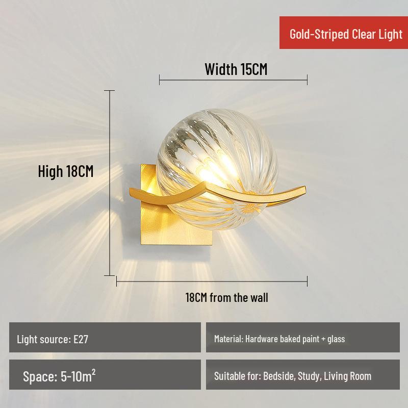 Nordic Style LED Glass Wall Lamp for Bedroom, Hallway & Living Room