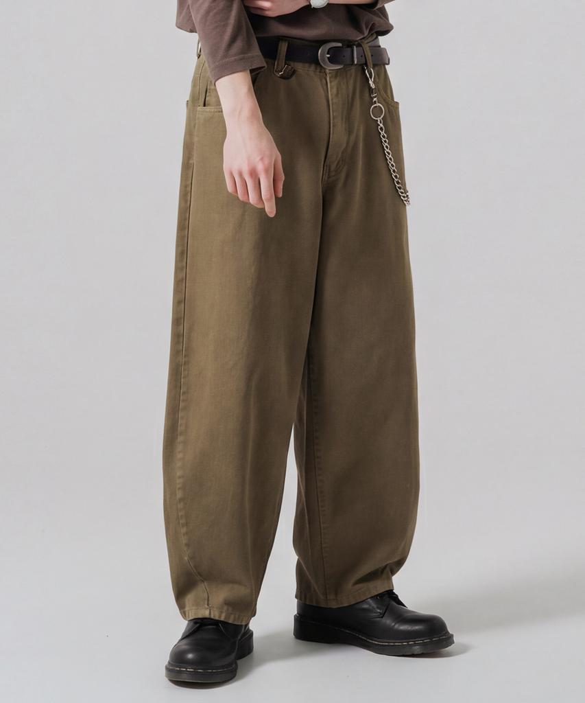 JEMUT Curve Washed Pants Khaki Beige Mmlp2693