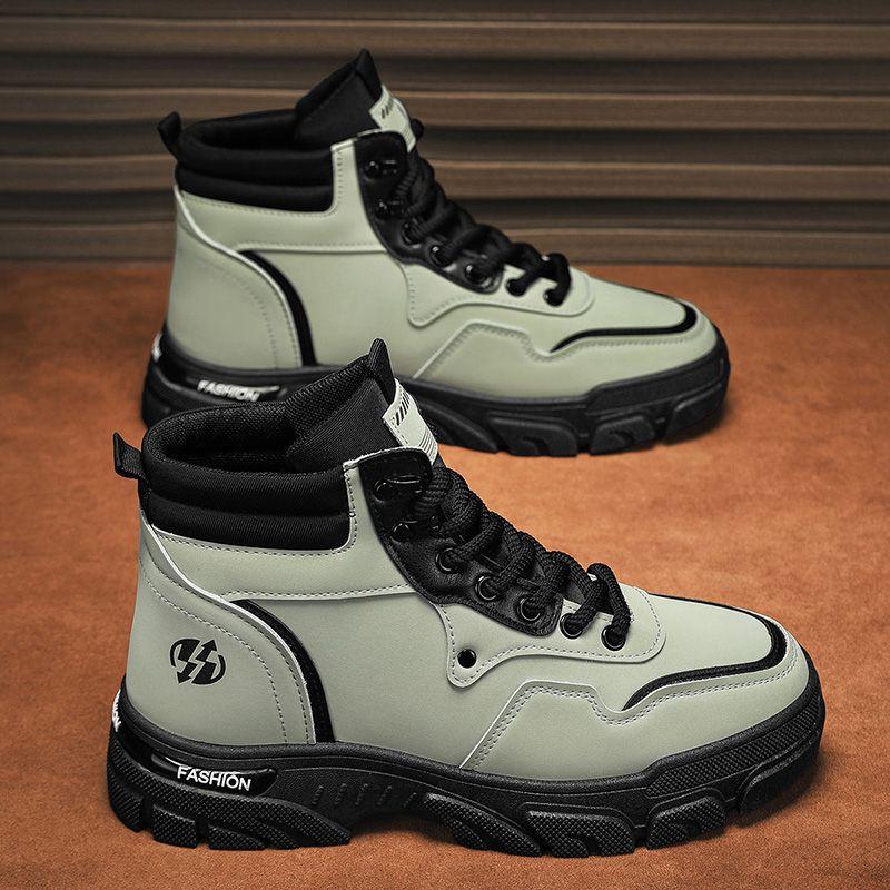 

Мужские ботинки Мартин, осень, новинка, британский стиль, ретро, рабочие, большие желтые ботинки, мужские высокие, уличные, водонепроницаемые кожаные ботинки 44