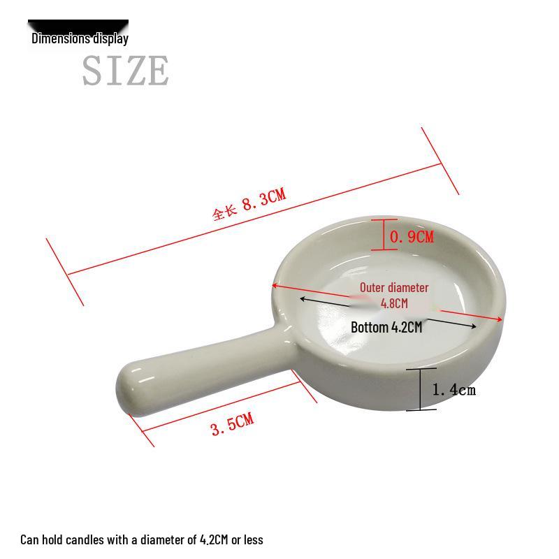 Ceramic Candle Holder with Handle and Flat Bottom
