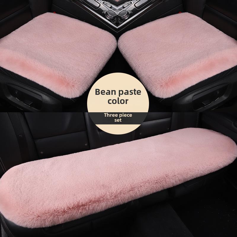 Universal Plush Winter Car Seat Cushion Set - Thick, Warm, Three-Piece, 1200g