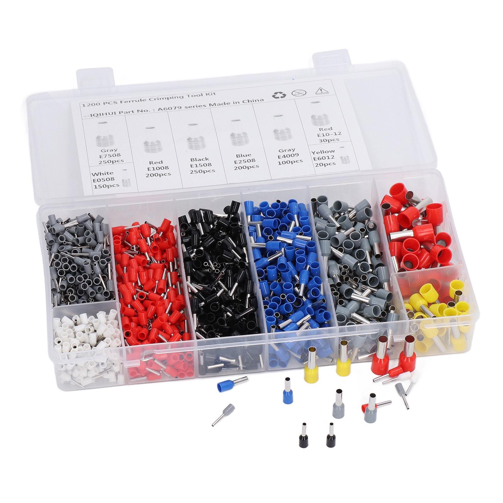 

1800Pcs Box Electrical Wire Connectors 8 Types Adjustable Wire Crimp Terminals Ferrule Crimping Tool Kit for Car Home