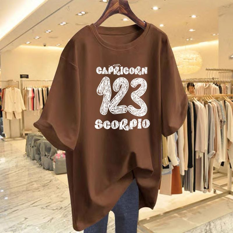 

Pure cotton 2025 new spring and summer digital mother design trendy brand white bottoming shirt medium and long T-shirt women s short sleeves XXXL