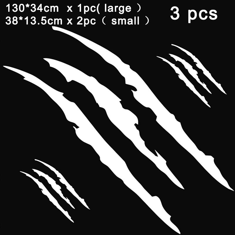 

3Pcs Reflective Car Stickers Claw Marks Decal Sticker Vinyl Car Headlight Hood Sticker Car Styling Decoration Auto Accessories