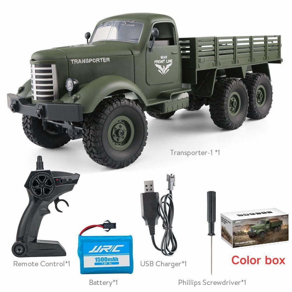JJRC Q60 Q75 1:16 RC Car Simulation THAAD Six Wheel Military Truck Model Off-Road Climbing Children's RC Car Toys Christmas Gift
