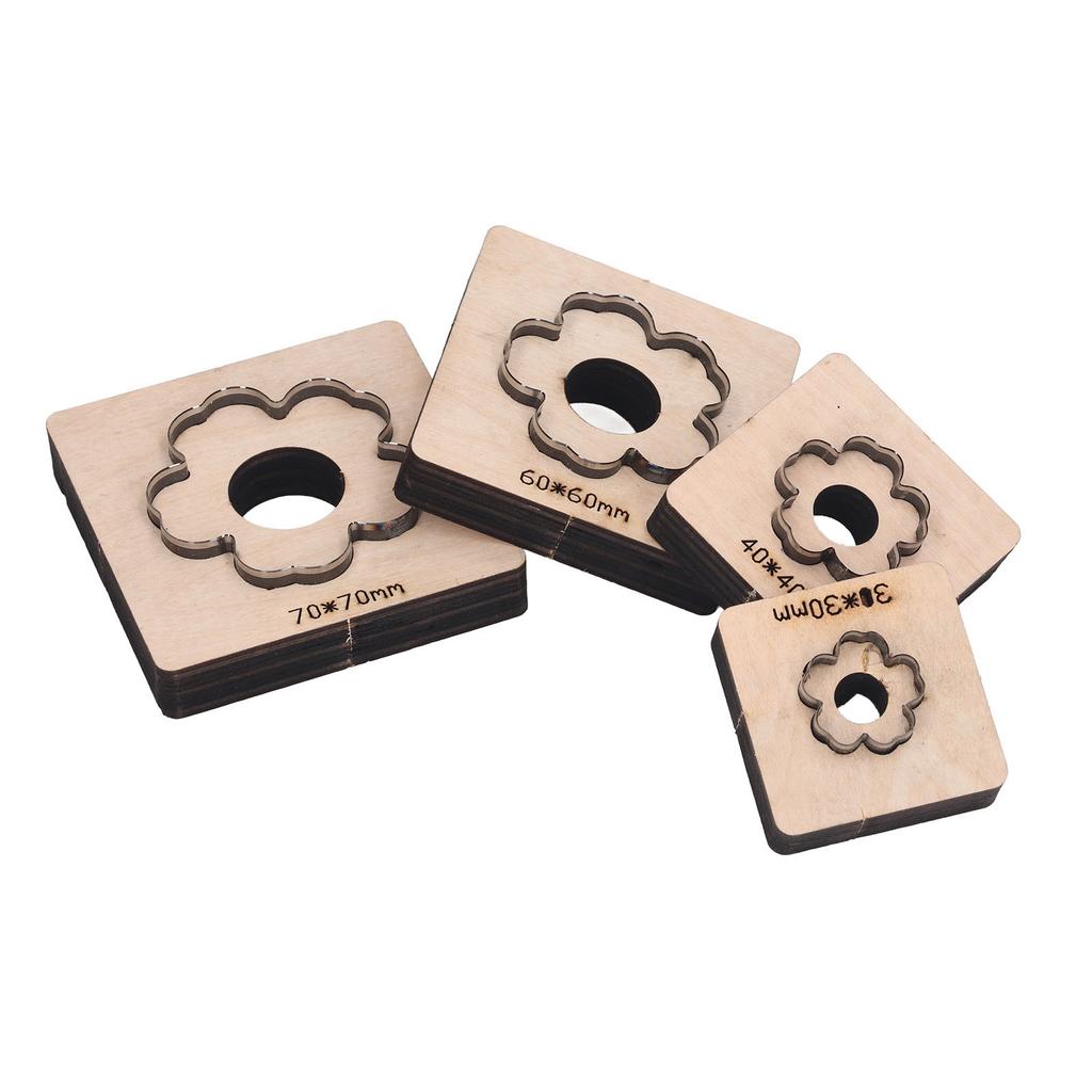 4Pcs Leather Cutting Mould Flower Pattern Accurate Clean Cutting Leather Punching Die for Cardboard