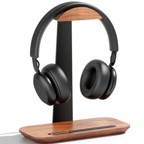 LOE T-Shaped Headphone Stand, Desktop Headset Stand, Wooden, Walnut