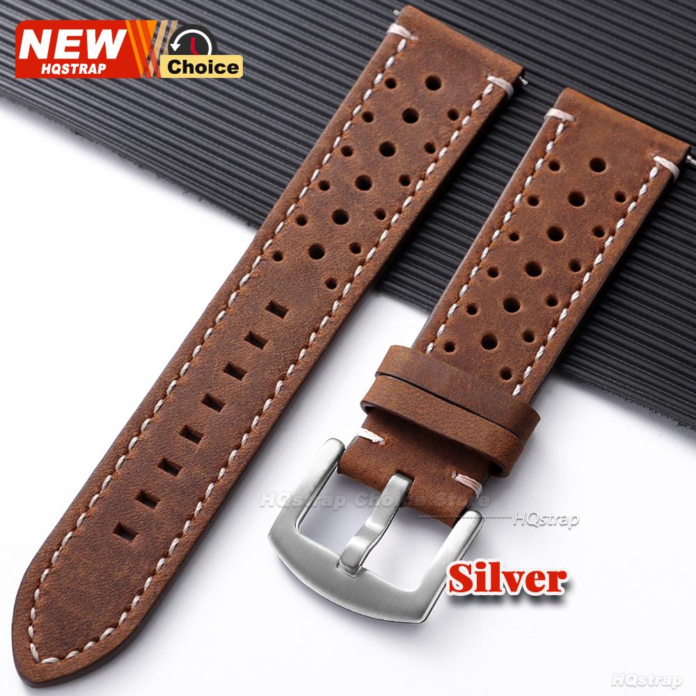 18/19/21/24mm 20/22mm Perforated Breathable Watch Strap for Seiko Bracelet for Rolex Band Smartwatch Leather Men Women Wristband